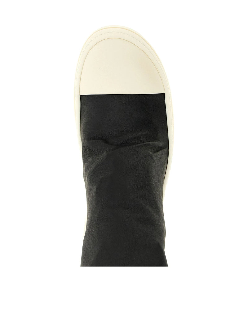 Rick Owens Knee High Boots in black, Leather — view 4