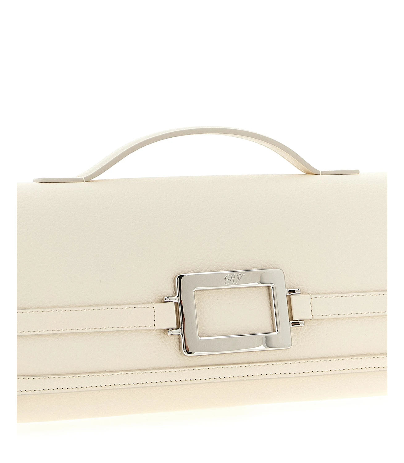 Roger Vivier Clutch Bag in white, Calfskin Leather — view 3
