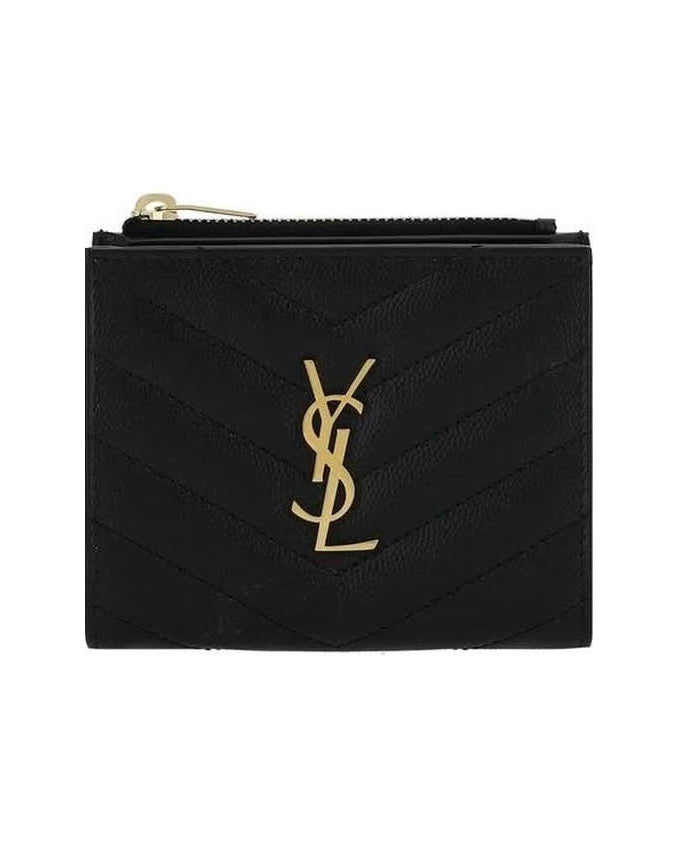 Saint Laurent Black Calf Leather Bos Taurus Wallet 