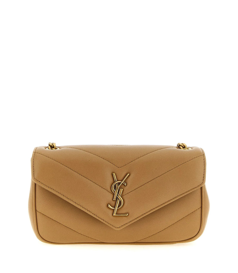 Saint Laurent Cross Body Bag in beige, Lamb Leather