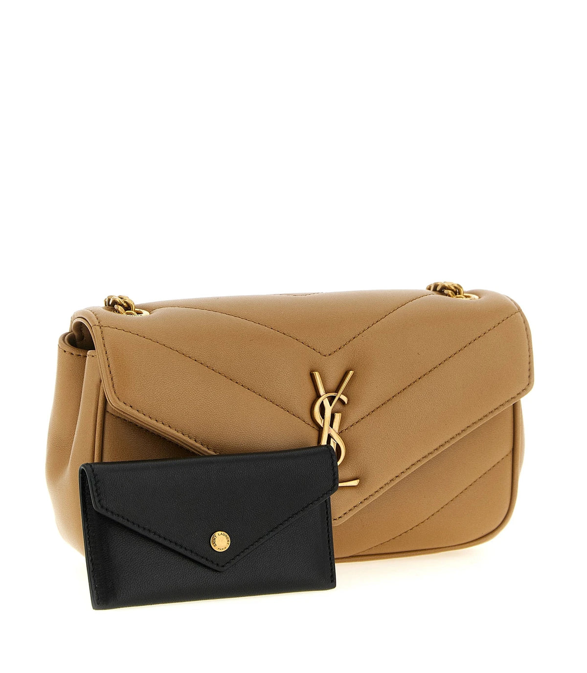 Saint Laurent Cross Body Bag in beige, Lamb Leather — view 3