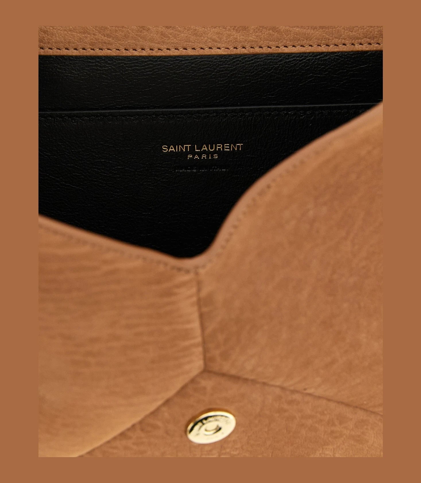 Saint Laurent Envelope Clutche in beige, Lamb Leather — view 4