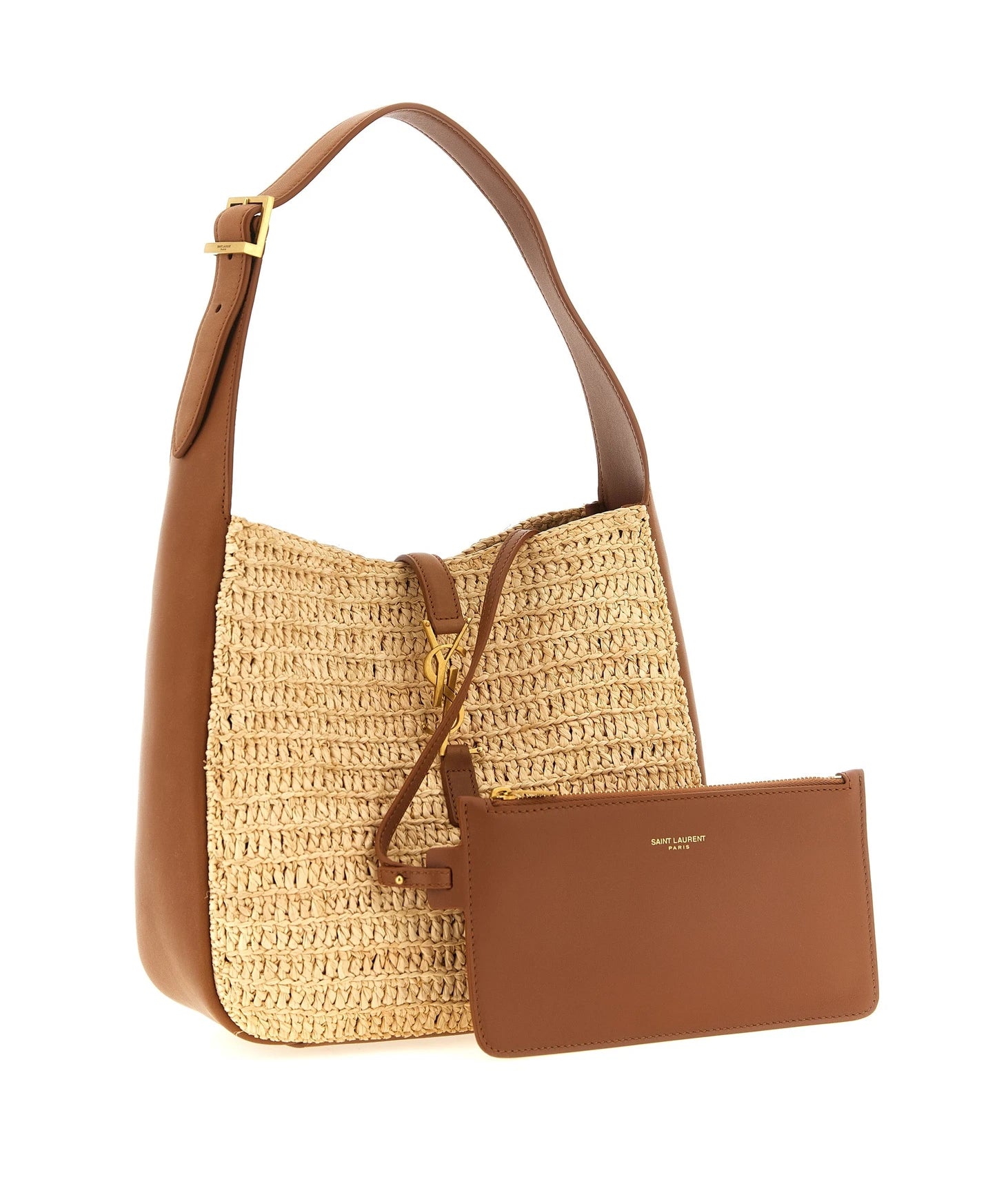 Saint Laurent Hobo Bag in beige, Raffia — view 3