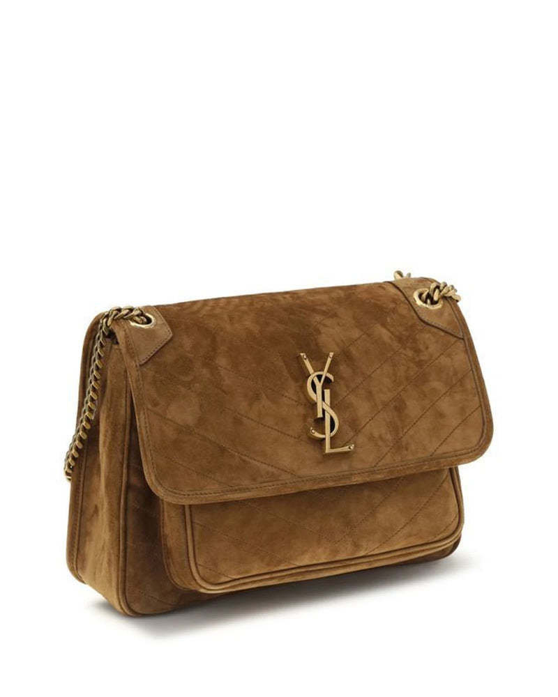 Saint Laurent Shoulder Bag in brown, Suede — view 2