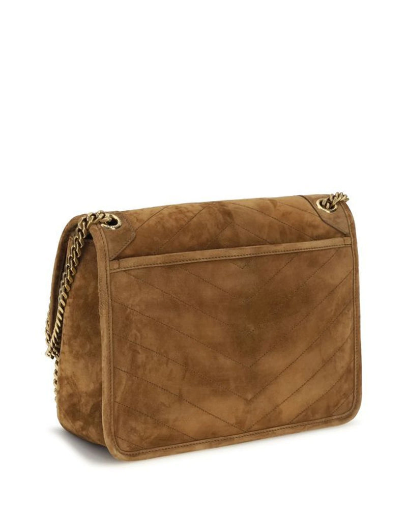 Saint Laurent Shoulder Bag in brown, Suede — view 3