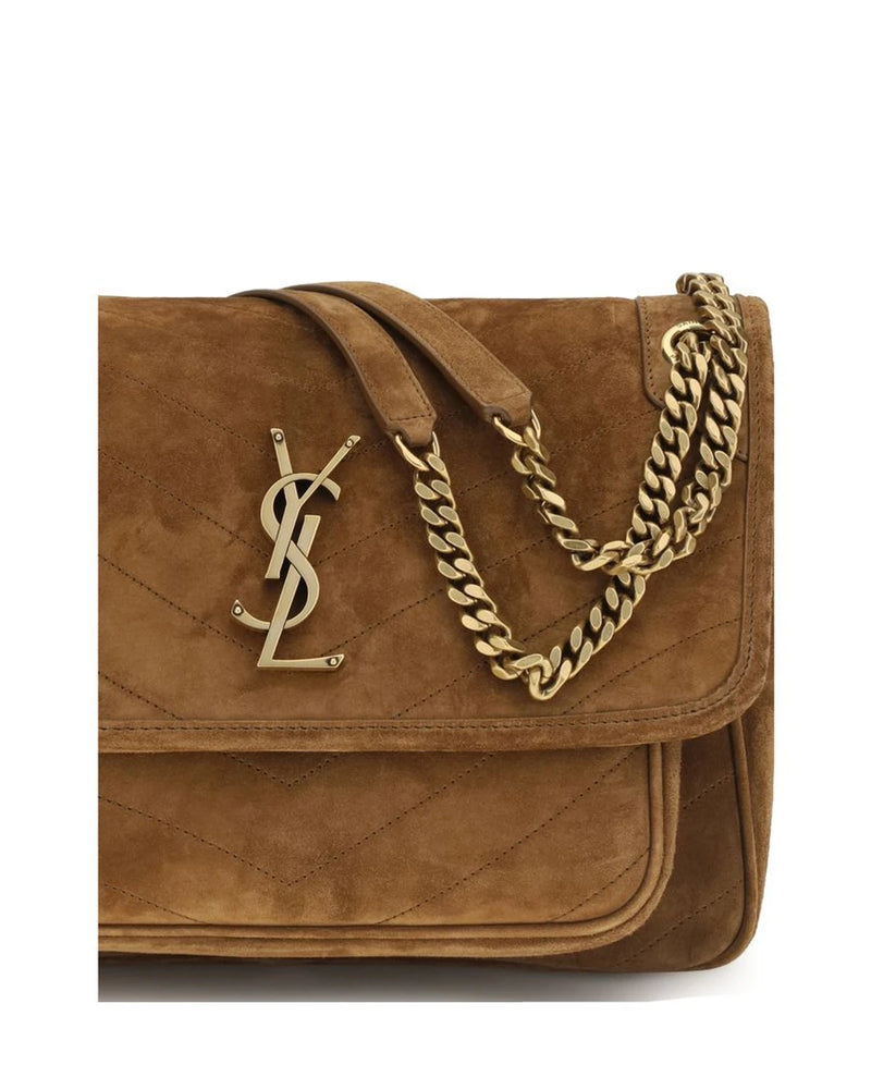 Saint Laurent Shoulder Bag in brown, Suede — view 4