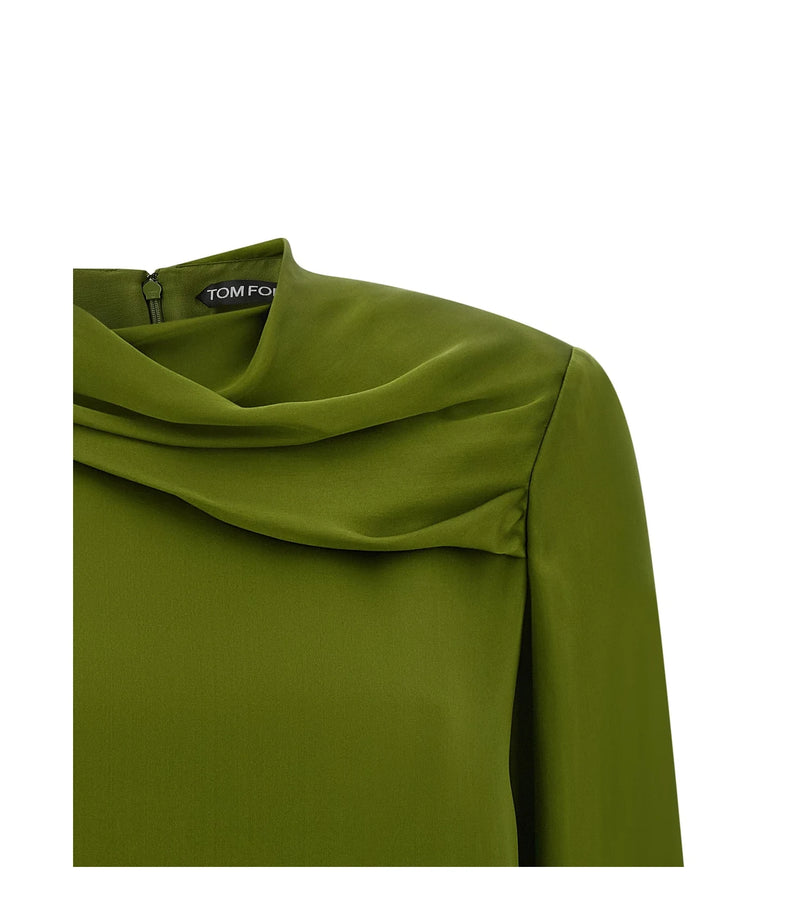 Tom Ford Blouse in green, Silk — view 3