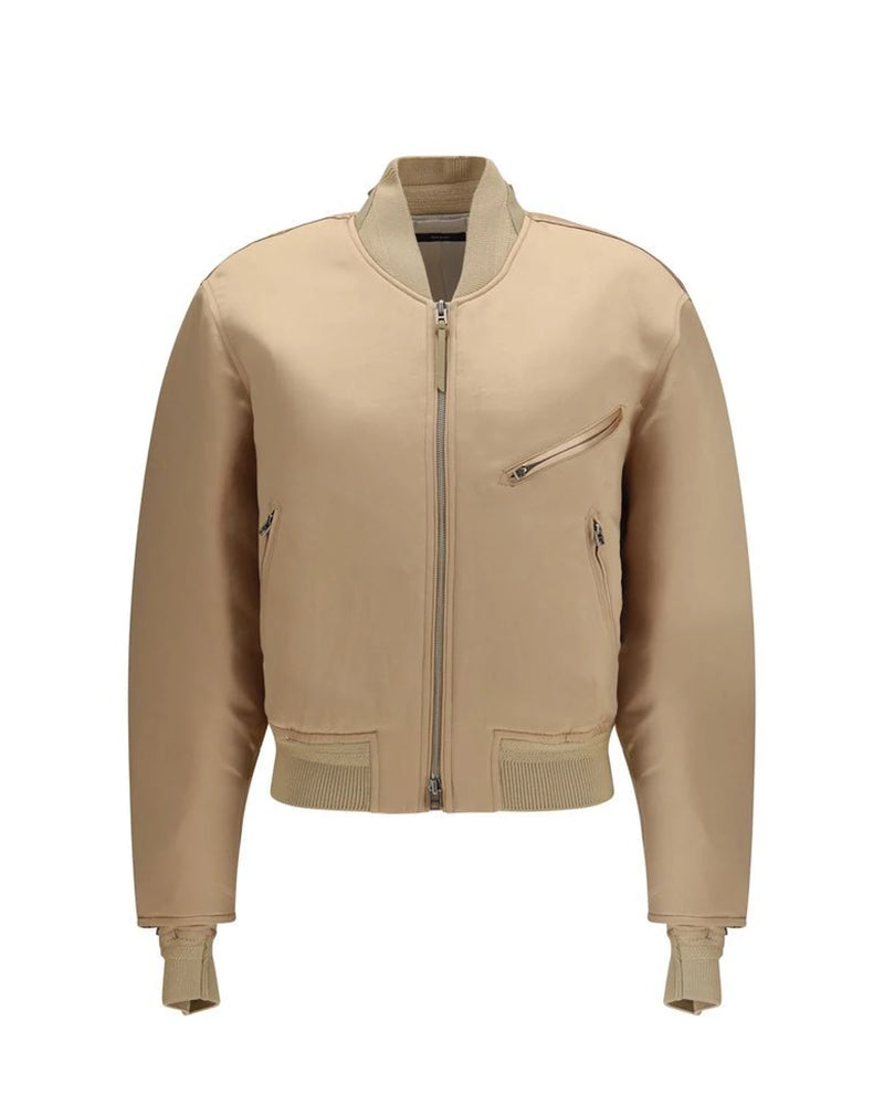 Tom Ford Bomber Jacket in gold, Silk Satin