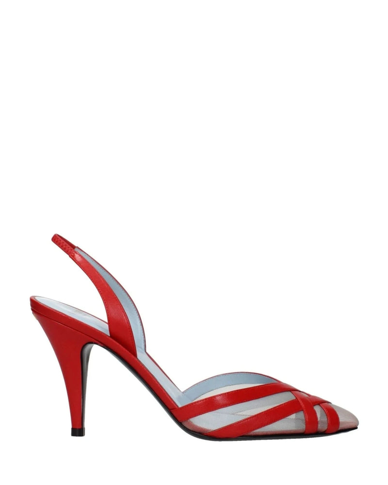 Valentino Garavani Red Leather Stiletto Heel Heels