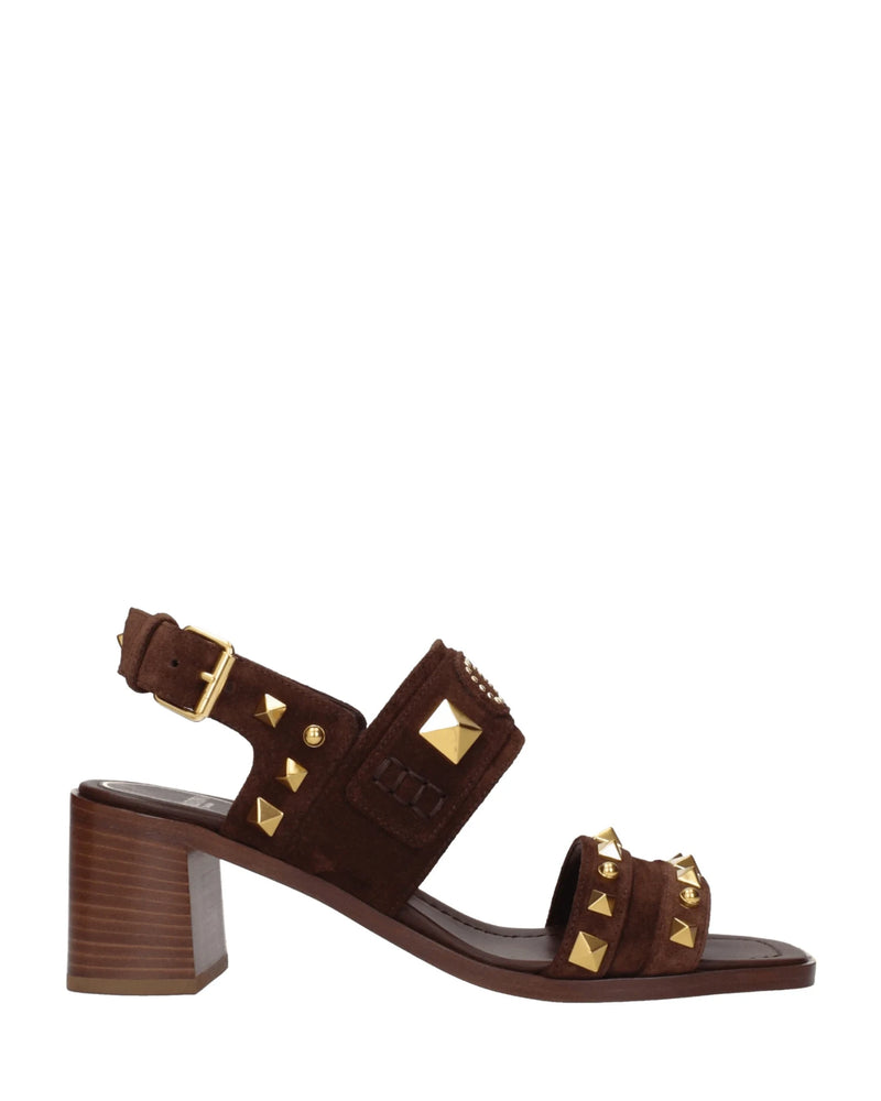 Valentino Garavani Brown Leather Strap Sandals Heels