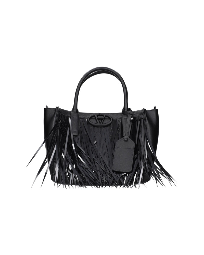 Valentino Garavani Black Leather Handbag Shoulder Bags
