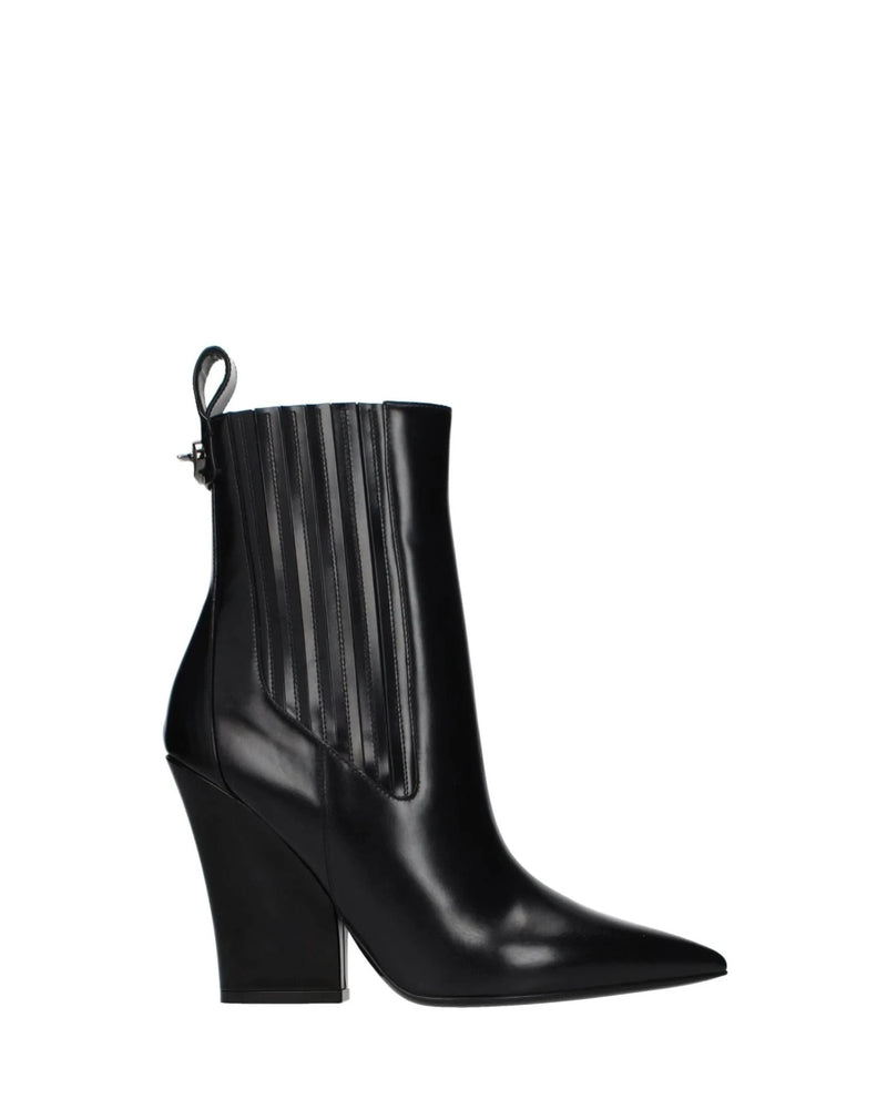 Valentino Garavani Black Leather Ankle Boots Boots