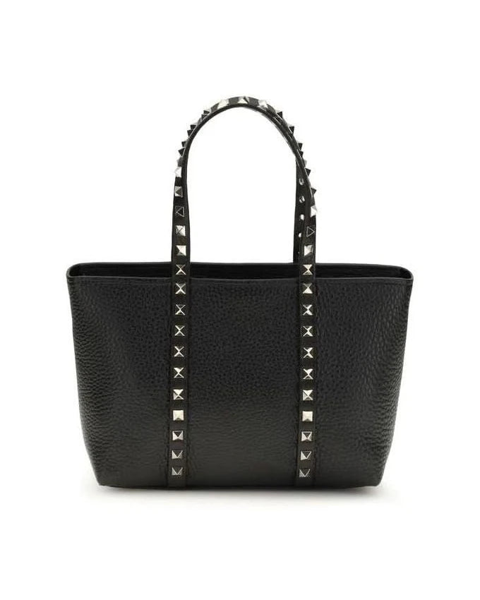Valentino Garavani Black Calf Leather Bos Taurus Shoulder Bag Shoulder Bags