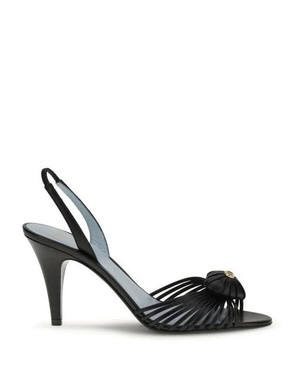 Valentino Garavani Black Calf Leather Bos Taurus Stiletto Heel Heels