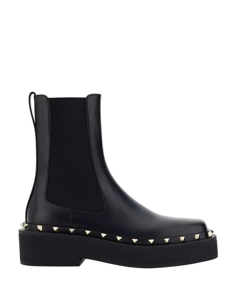 Valentino Garavani Black Calfskin Chelsea Boots 
