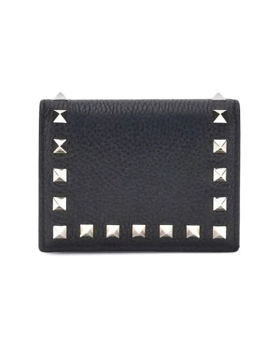 Valentino Garavani Black Leather Calf Bos Taurus Wallet Glam Steals