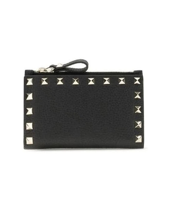 Valentino Garavani Black Leather Calf Bos Taurus Wallet Glam Steals