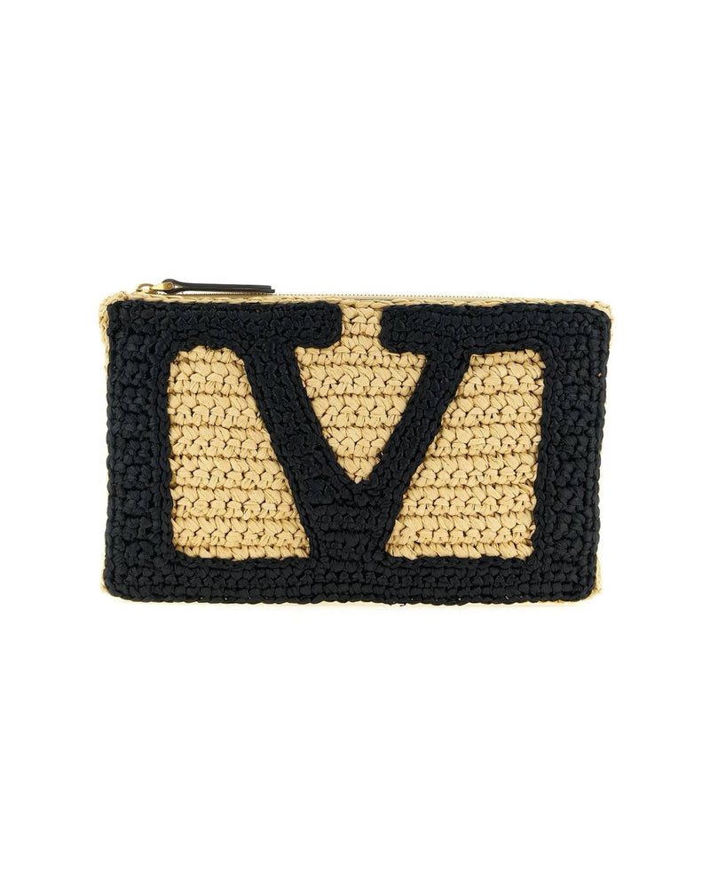 Valentino Garavani Envelope Clutche in black, Viscose