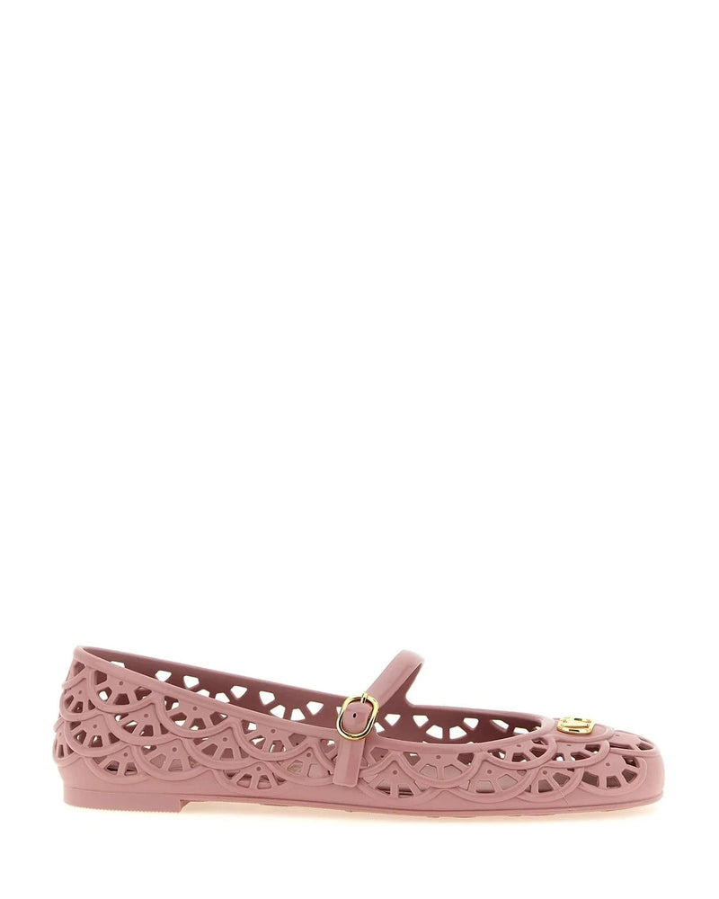 Valentino Garavani Polyvinyl Pink Ballet Flats 