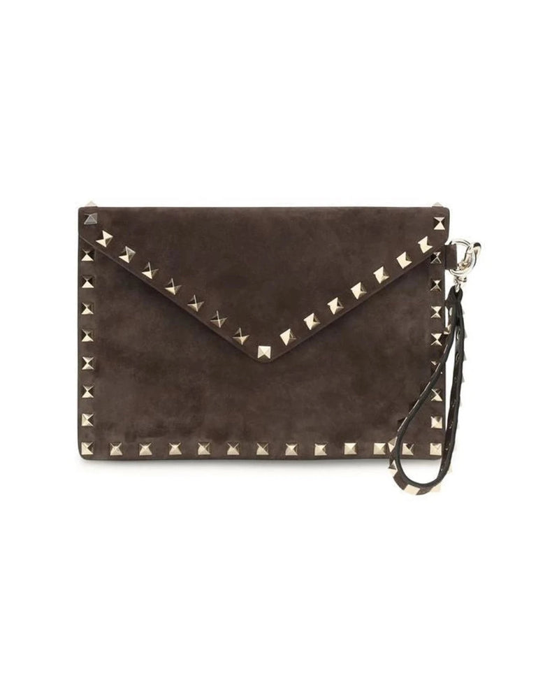 Valentino Garavani Wrist Bag in brown, Suede