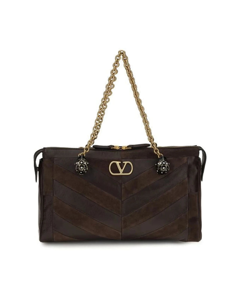 Valentino Garavani Shoulder Bag in brown, Calf Leather