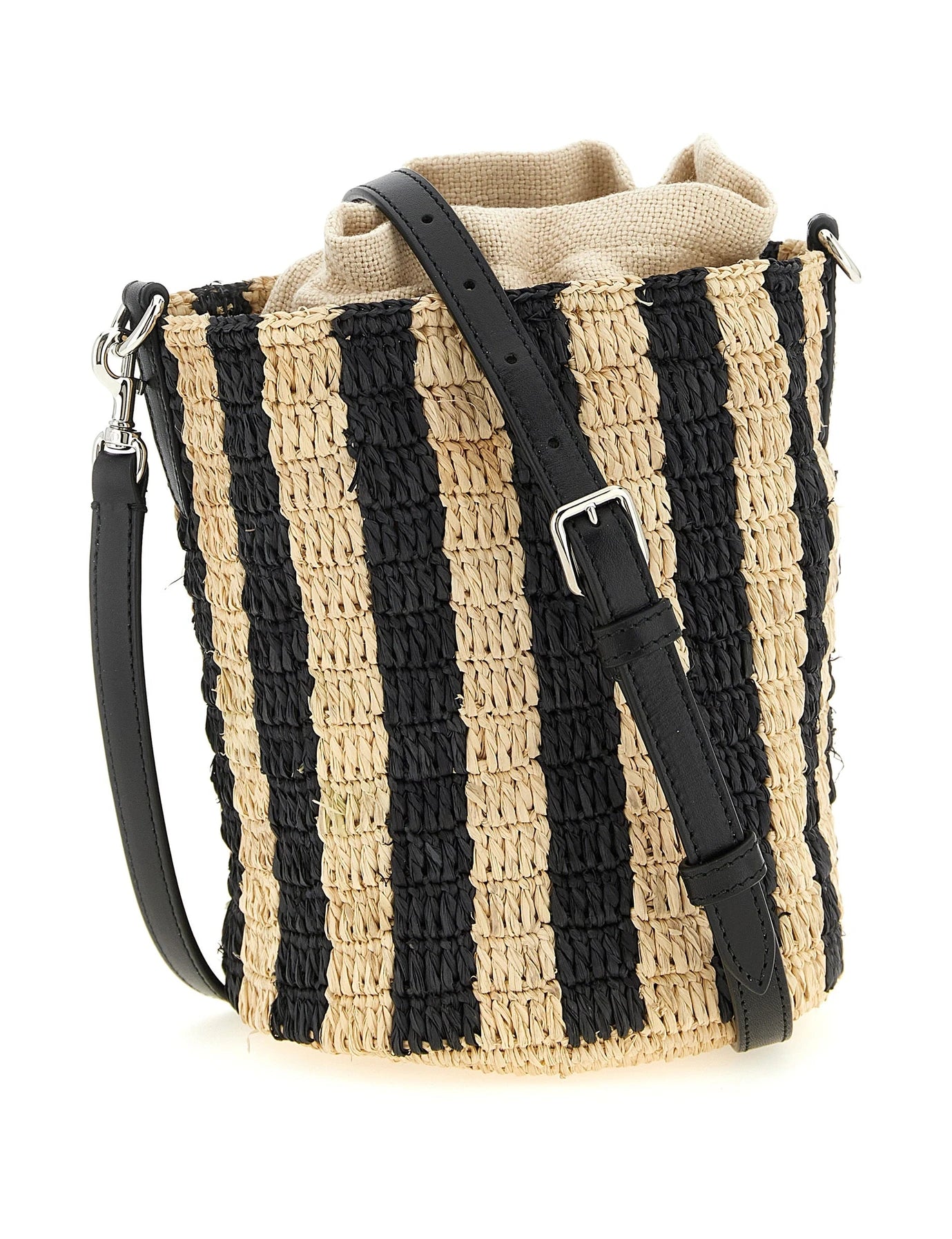 Valentino Garavani Bucket Bag in black, Straw — view 2