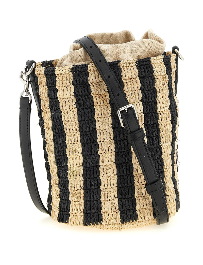 Valentino Garavani Bucket Bag in black, Straw — view 2