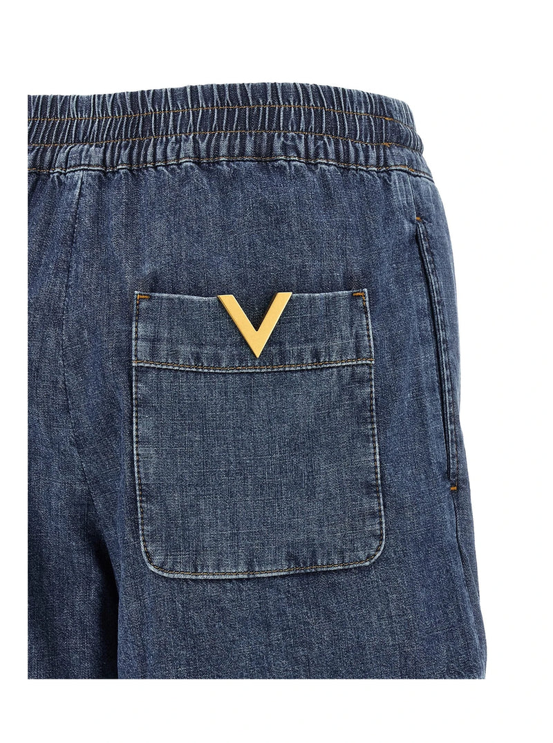 Valentino Garavani Denim Short in blue, Cotton — view 4
