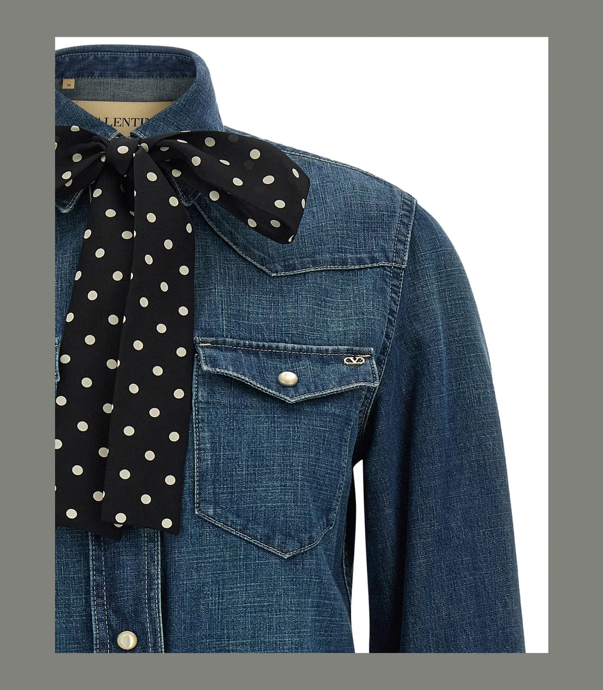 Valentino Garavani Dress Shirt in blue, Cotton — view 3