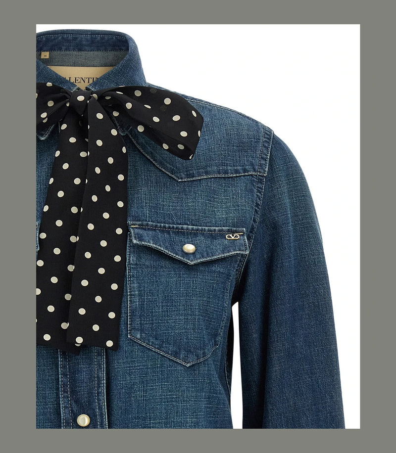 Valentino Garavani Dress Shirt in blue, Cotton — view 3