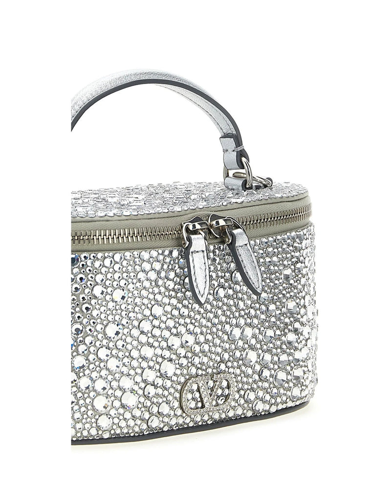 Valentino Garavani Makeup Bag in silver, Viscose — view 3
