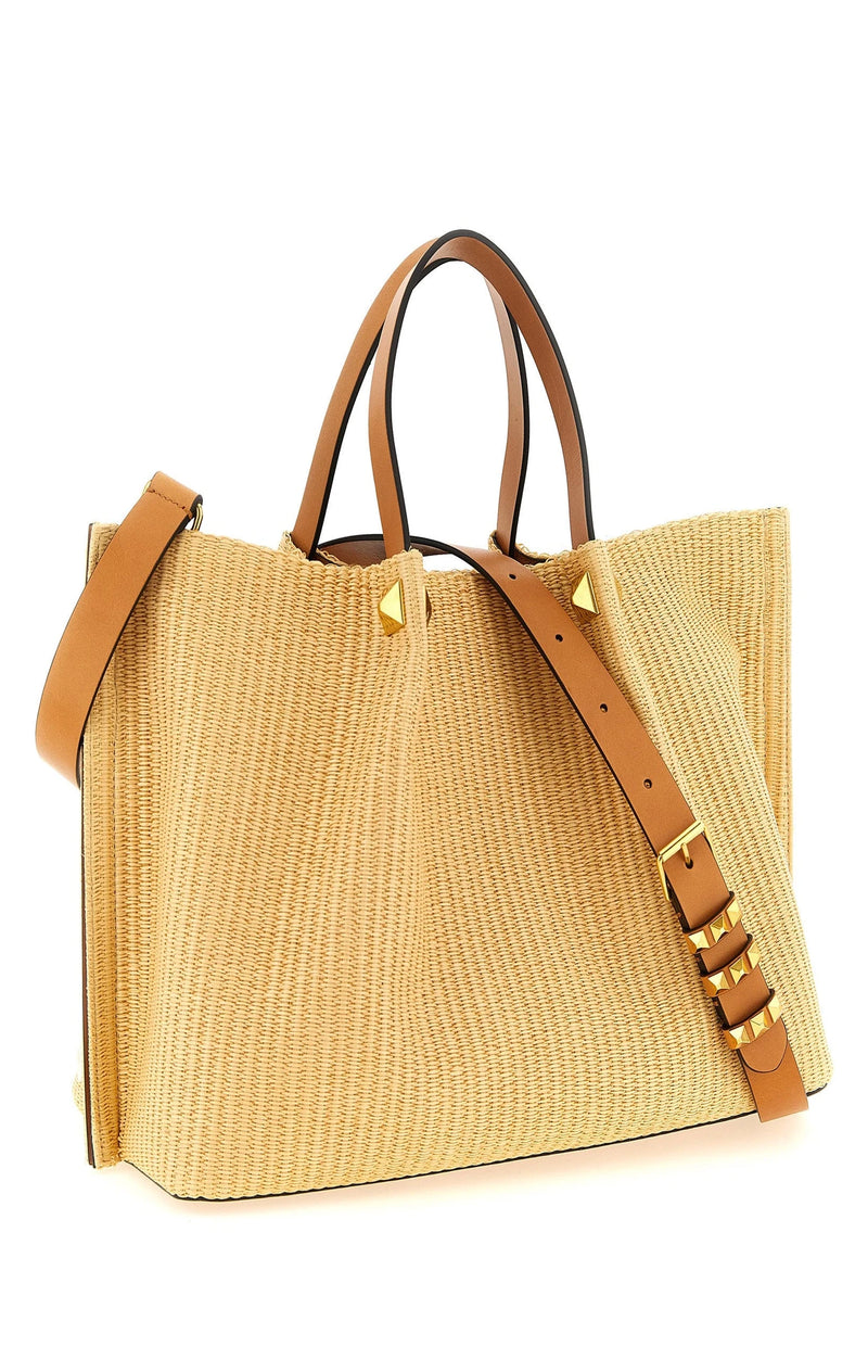 Valentino Garavani Shopping Tote in beige, Cotton — view 2