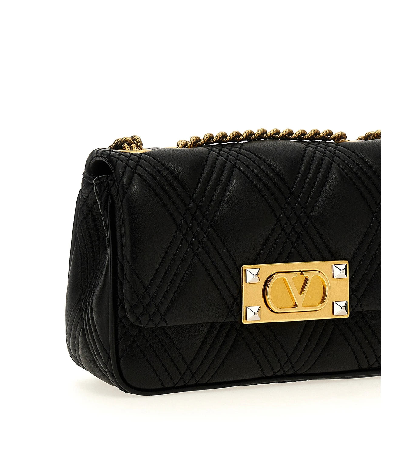 Valentino Garavani Shoulder Bag in black, Lamb Leather — view 3