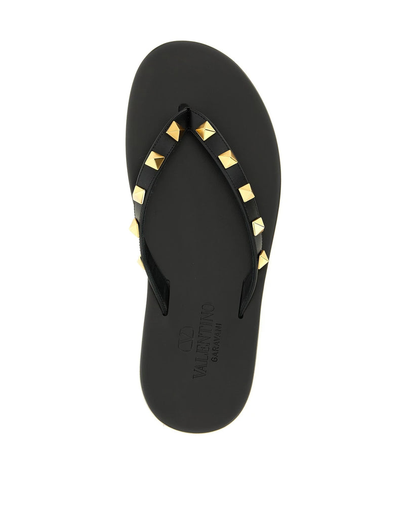 Valentino Garavani Slides in black, Calfskin Leather — view 4