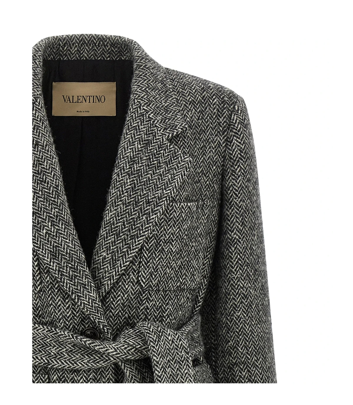 Valentino Garavani Wrap Coat in gray, Virgin Wool — view 3
