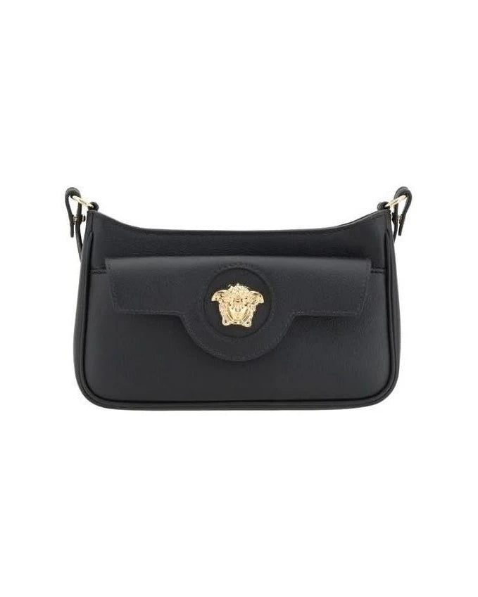 Versace Black Calf Leather Bos Taurus Shoulder Bag Shoulder Bags