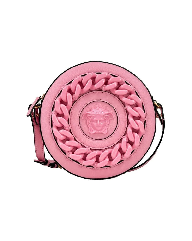 Versace Leather Round Disco Camera Case Crossbody Bag Glam Steals