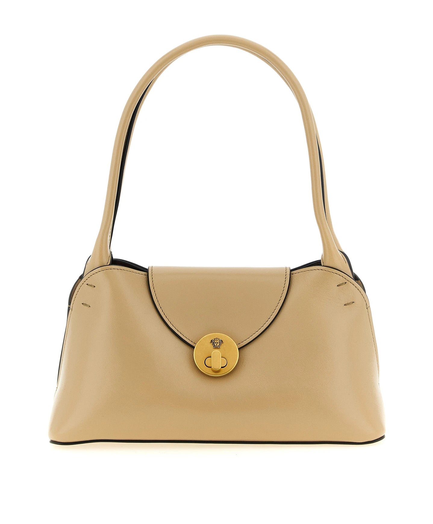 Versace Shoulder Bag in beige, Calfskin Leather