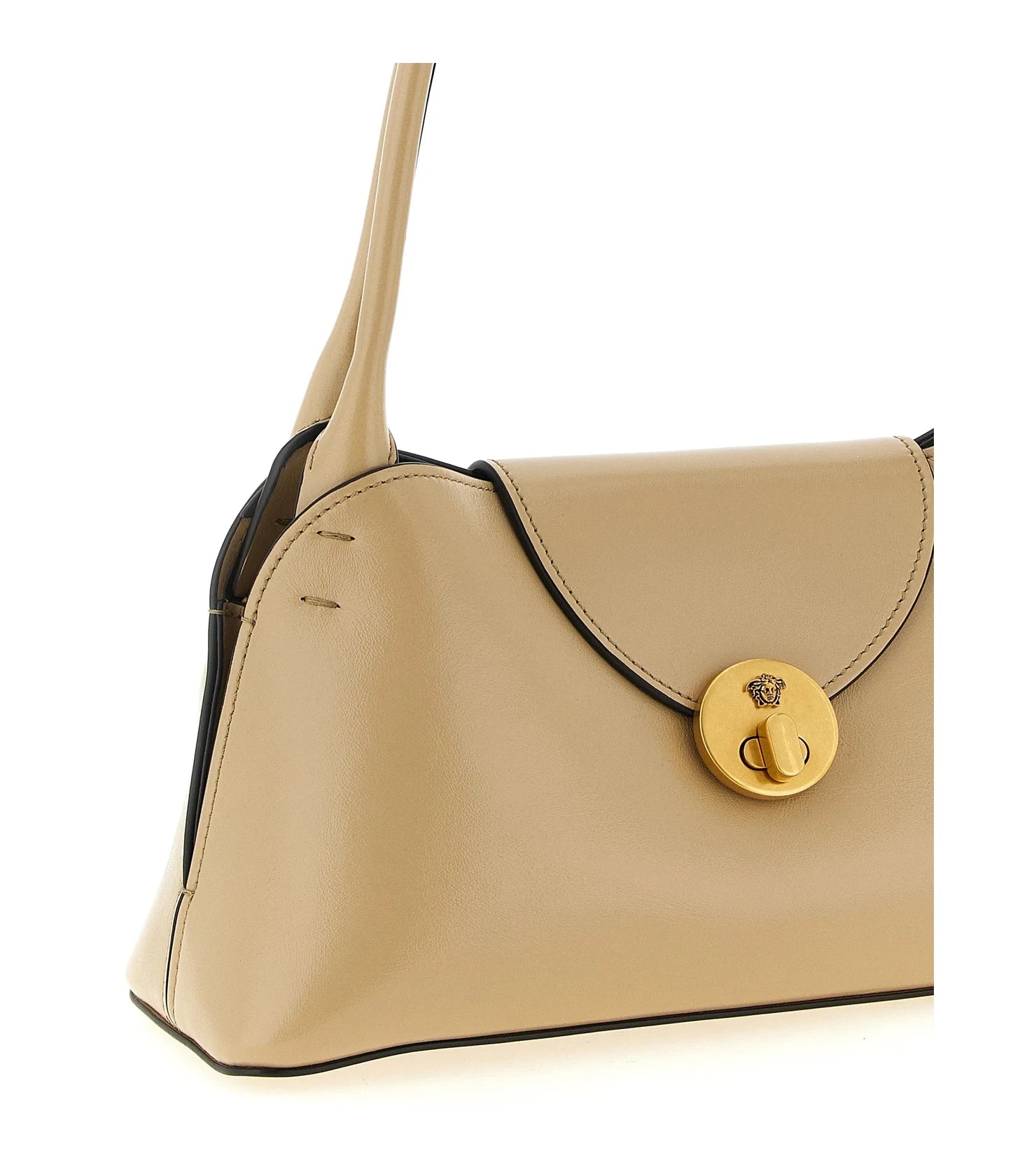 Versace Shoulder Bag in beige, Calfskin Leather — view 3