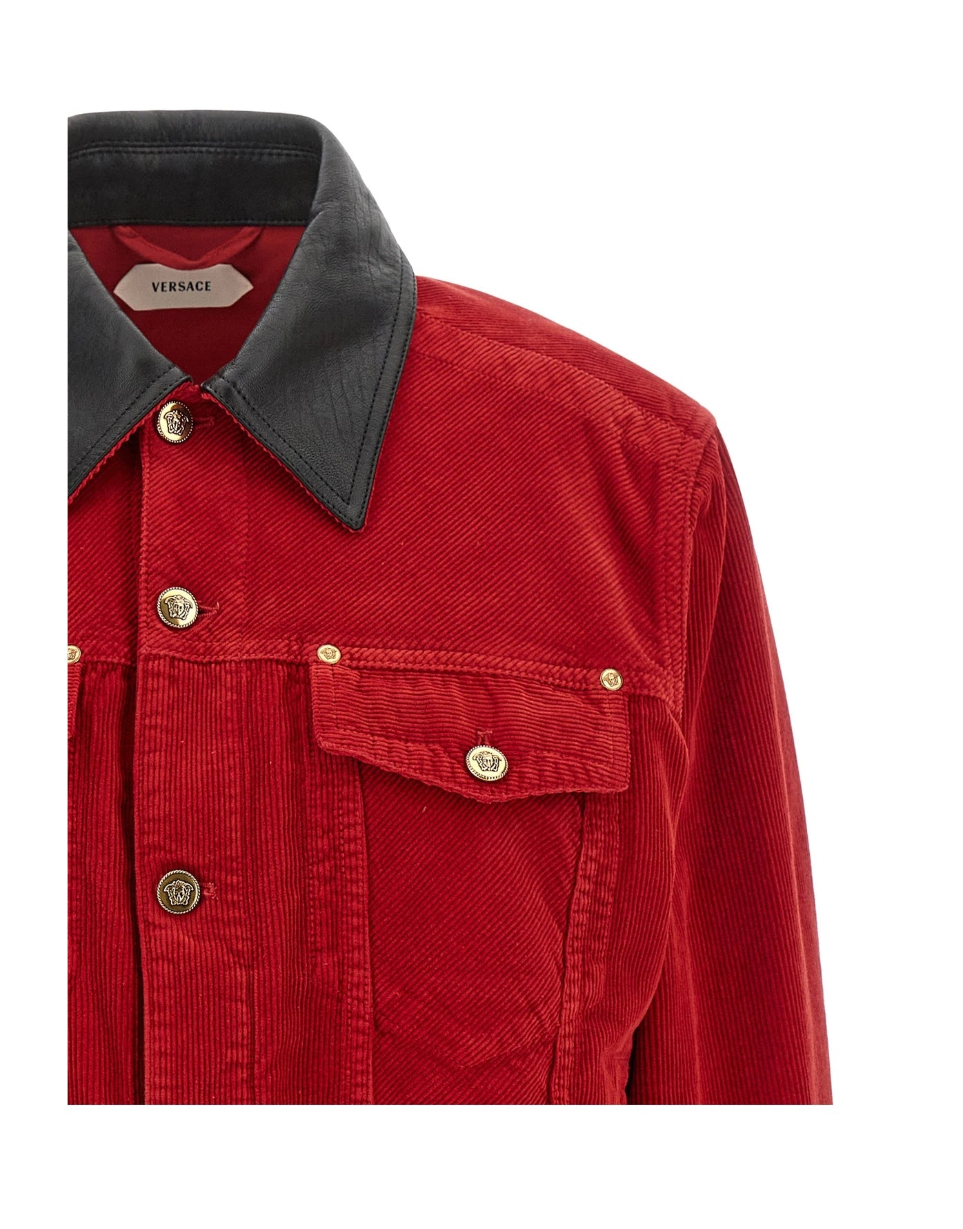 Versace Trucker Jacket in red — view 3