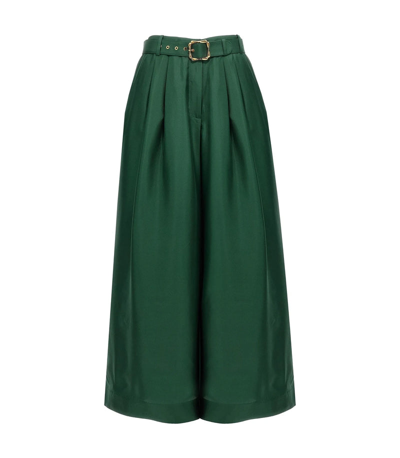 Zimmermann Palazzo Pant in green, Silk